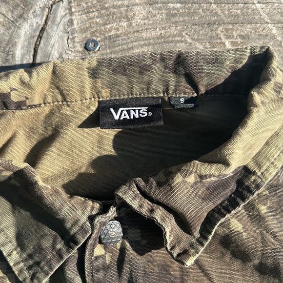 Vans Digital Pixel Camo pattern snap button Jacket Army Green Size Small - Picture 3 of 10